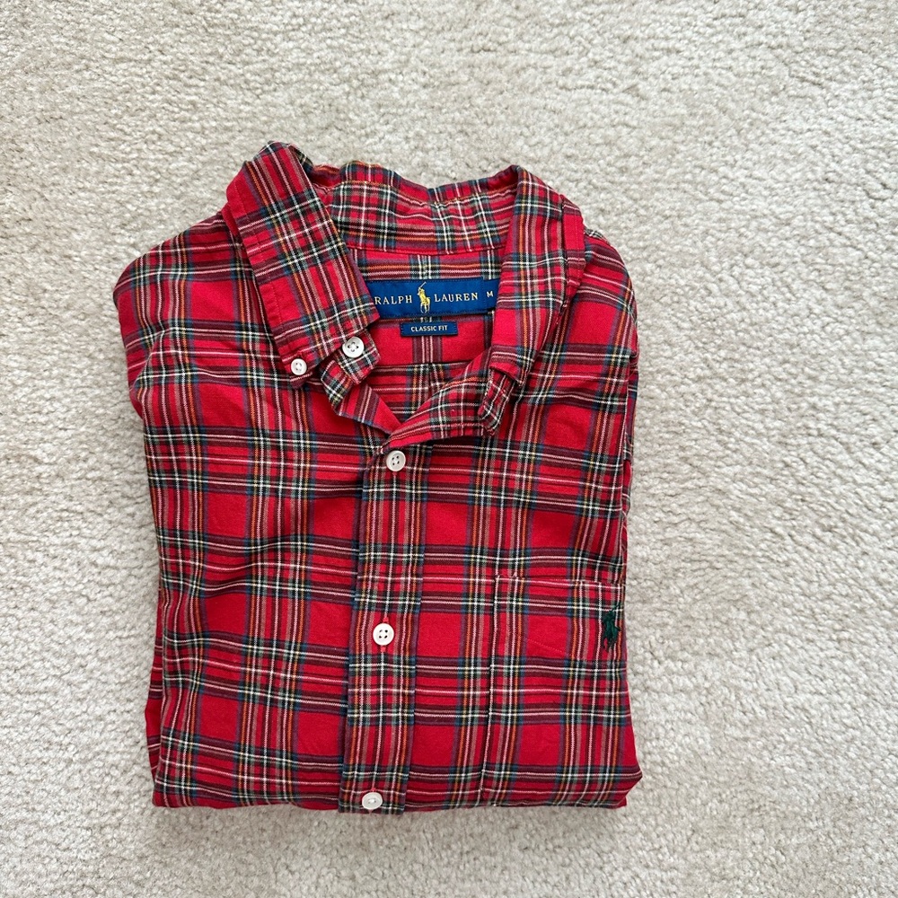 Ralph Lauren Red Plaid Men's Shirt - M